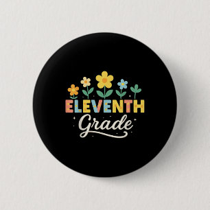 11th Grade Wildflower Floral Back To School Teache 6 Cm Round Badge