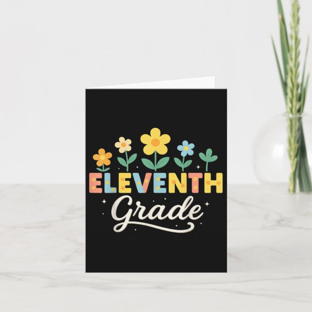 11th Grade Wildflower Floral Back To School Teache Card (Front)