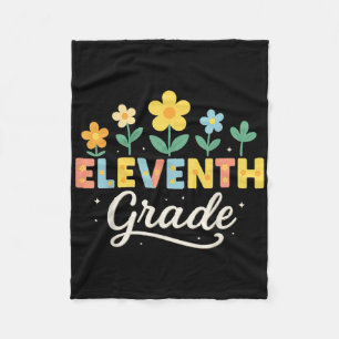 11th Grade Wildflower Floral Back To School Teache Fleece Blanket