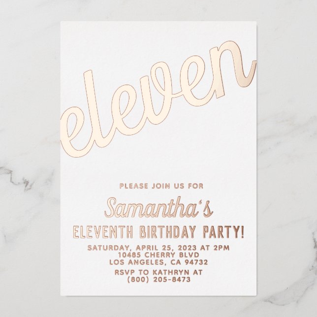 11th Rose Gold Birthday (Front)