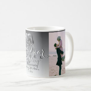 11th Steel (Rose) Wedding Anniversary 3 Photos Coffee Mug