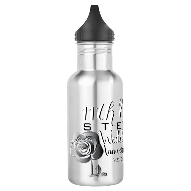 11th Steel Wedding Anniversary Stainless Steel Wat 532 Ml Water Bottle (Left)