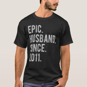 11th Wedding Aniversary For Him Epic Husband Sinc T-Shirt
