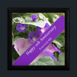 11th Wedding Anniversary,  Gift Box<br><div class="desc">This unusual heart gift box . has been designed for a couples eleventh wedding anniversary, traditionally steel, the flower alternative being Morning Glory. With this in mind I have used my image of gorgeous purple Morning Glory and editable text, perfect to hold a special gift for a couple, husband or...</div>