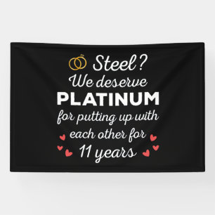 11th Wedding Anniversary I - Steel Funny Couple Banner