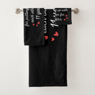 11th Wedding Anniversary I - Steel Funny Couple Bath Towel Set