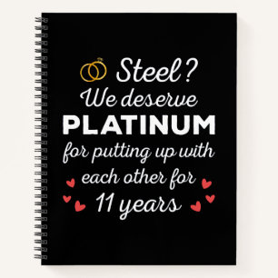 11th Wedding Anniversary I - Steel Funny Couple Notebook