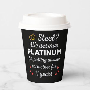 11th Wedding Anniversary I - Steel Funny Couple Paper Cups