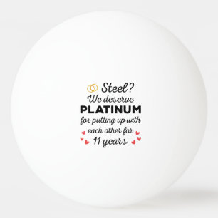 11th Wedding Anniversary I - Steel Funny Couple Ping Pong Ball