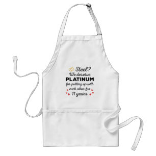 11th Wedding Anniversary I - Steel Funny Couple Standard Apron