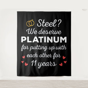 11th Wedding Anniversary I - Steel Funny Couple Tapestry