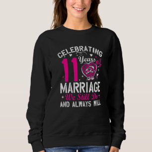 11th Wedding Anniversary Matching Couple Men Women Sweatshirt