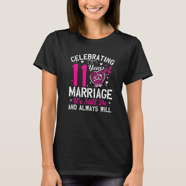 11th Wedding Anniversary Matching Couple Men Women T-Shirt (Front)