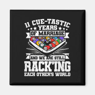 11th Wedding Anniversary Pool Billiards 11 Years M Magnet