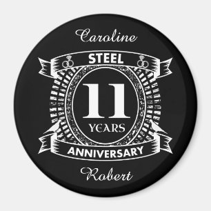 11TH wedding anniversary steel Magnet