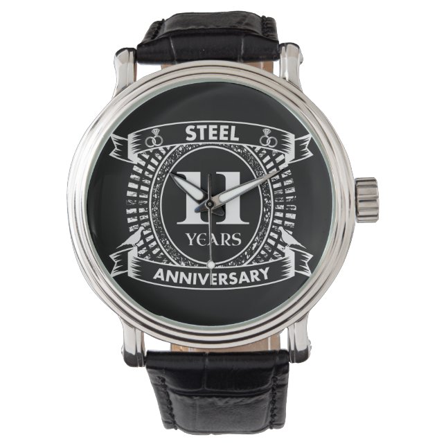11TH wedding anniversary steel Watch (Front)