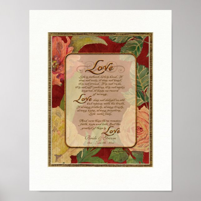 11x14 Anniversary, Love Chapter 1 Corinthians 13 Poster (Front)