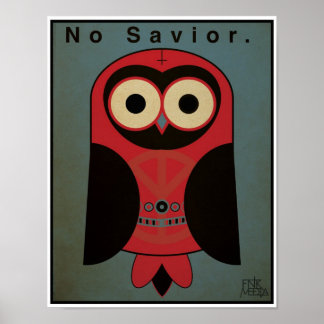 11x14" Anti-Religion Owl (Dark Colour Scheme) Poster