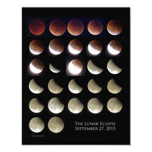 11X14 Lunar Eclipse Sunday, September 27, 2015 Photo Print