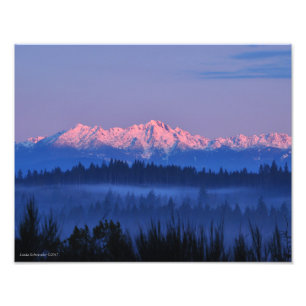 11X14 Olympic Mountains at Sunrise Photo Print