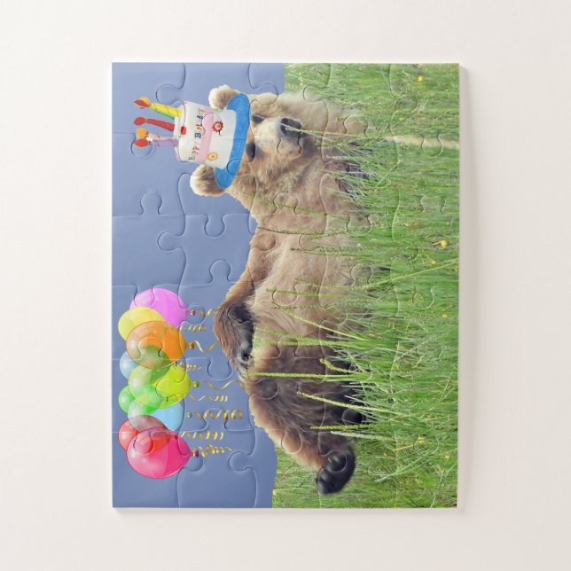 11x14 puzzle of 30 Oversized Pieces of grizzly (Vertical)