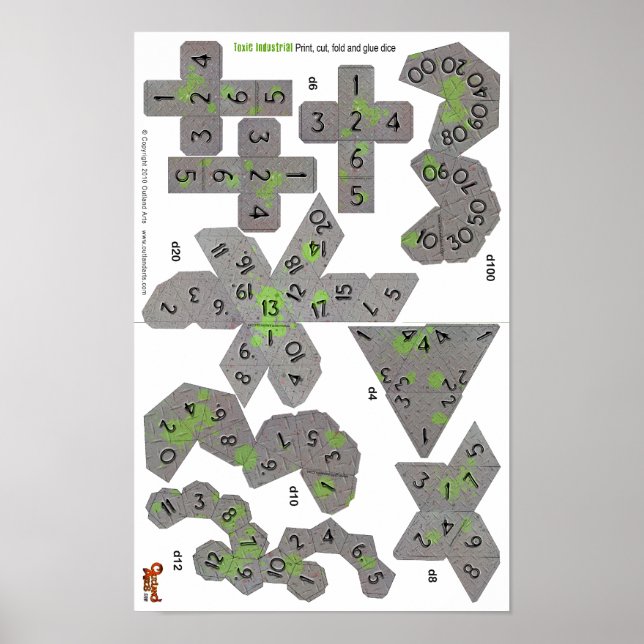 11x17-paper-dice-Toxic-industrial-sheet-press Poster (Front)