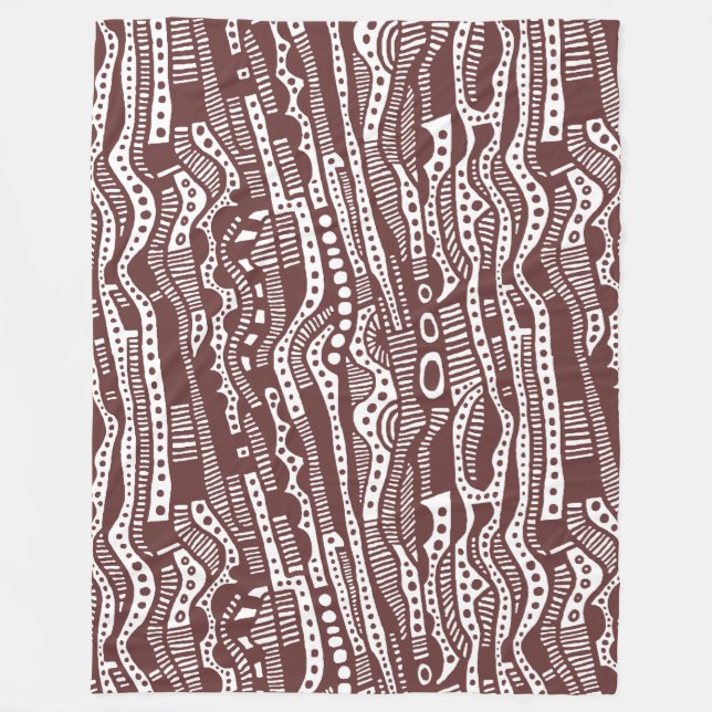 120115 - Dark Brown on White Fleece Blanket (Front)