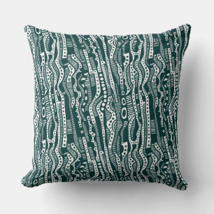 120115 - Dark Moss Green on White Cushion