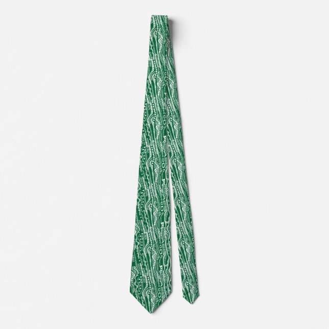 120115 - Forest Green on White Tie (Front)