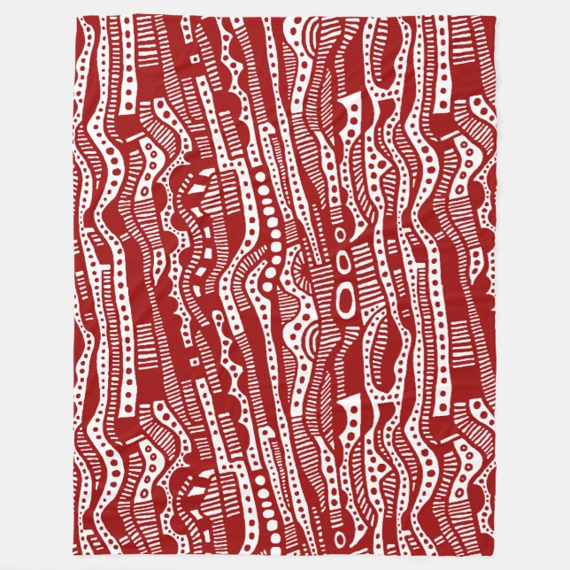 120115 - Ruby Red on White Fleece Blanket (Front)
