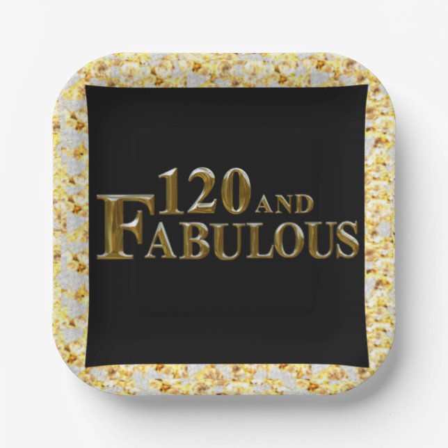 120 Birthday  Paper Plate (Front)