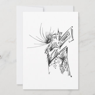 120 Black White Abstract Tribal Tattoo Art Thank You Card