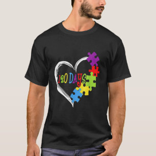 120 Days Heart 120th Day Of School Teacher Autism T-Shirt