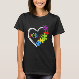 120 Days Heart 120th Day Of School Teacher Autism T-Shirt