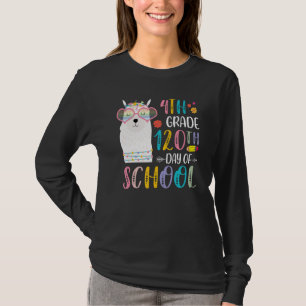 120th day of School No Prob Llama 120 Days Of 4th T-Shirt