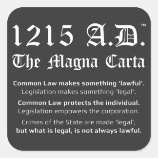 1215 A.D.™ The Magna Carta Common Law Stickers