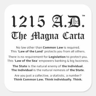 1215 A.D.™ The Magna Carta Common Law Stickers