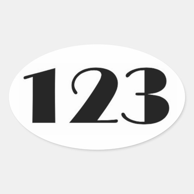 123 Mid Century Number Oval Sticker (Front)