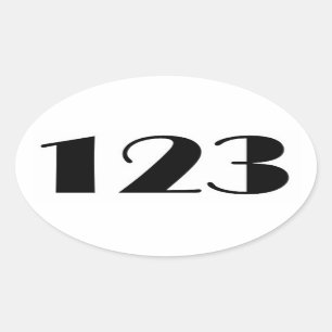 123 Mid Century Number Oval Sticker