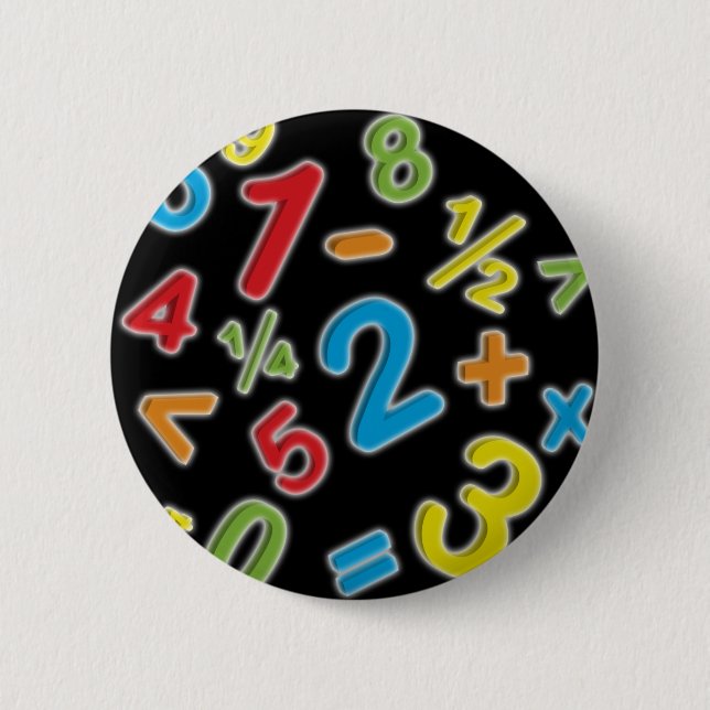 123 numbers Math 6 Cm Round Badge (Front)