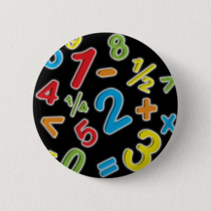 123 numbers Math 6 Cm Round Badge