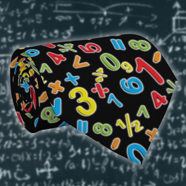 123 Numbers Math Modern Colorful Tie (123 Numbers Math Modern Colorful Neck Tie)