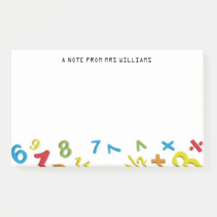 123 numbers Maths Personalised Post-it Notes