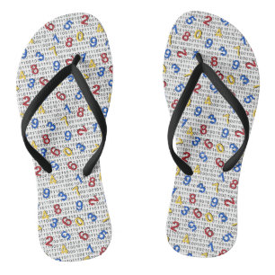 123 Numbers Red Yellow Blue Black White Binary Thongs