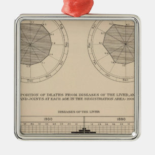 124 Deaths diseases digestive system, liver Metal Ornament