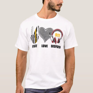 1251 Dispatcher Thin Gold Line Peace Love Dispatch T-Shirt
