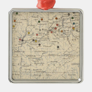 126 Centres of population, farms Metal Tree Decoration
