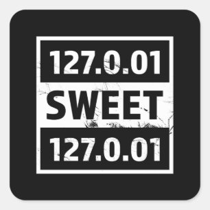127.0.01 Funny Programming Coding Gift Square Sticker