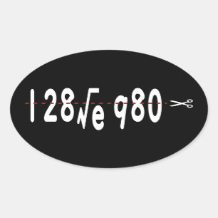 128√e980 - White Writing Oval Sticker