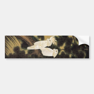 12. 老松鸚鵡図, 若冲 Pine-tree & Parrot, Ja Bumper Sticker